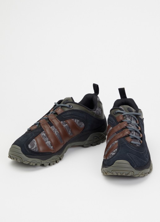 Merrell Heren Moab 2 Remix sneaker van leer met mesh details in de kleur Antraciet, maat: 44
