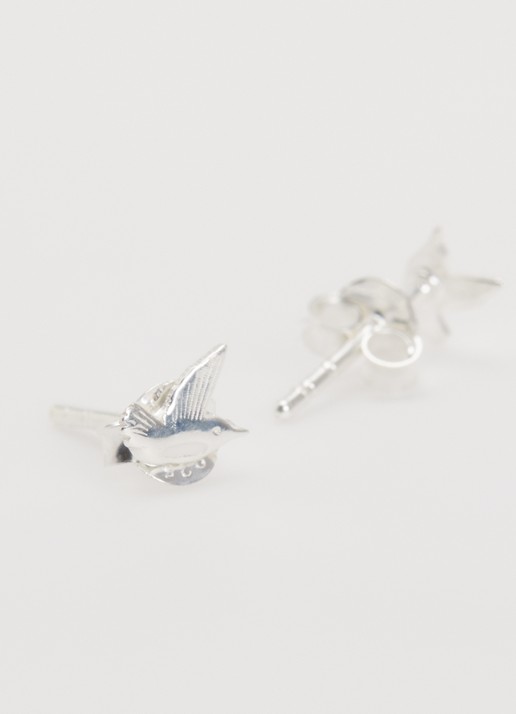 Bibi Camille Meisjes Mini Bird oorknopjes van zilver in de kleur Zilver, maat: OS