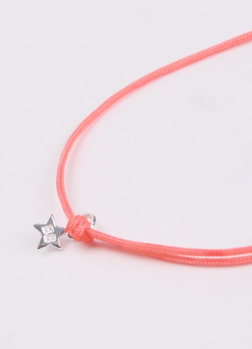 Bibi Camille Meisjes Mini Heart S armband met bedel in de kleur Fuchsia, maat: OS