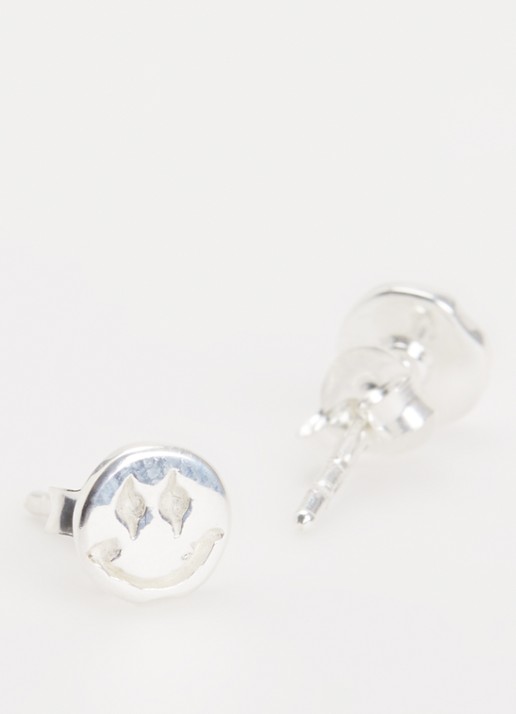 Bibi Camille Smiley oorknopjes van zilver in de kleur Zilver, maat: OS