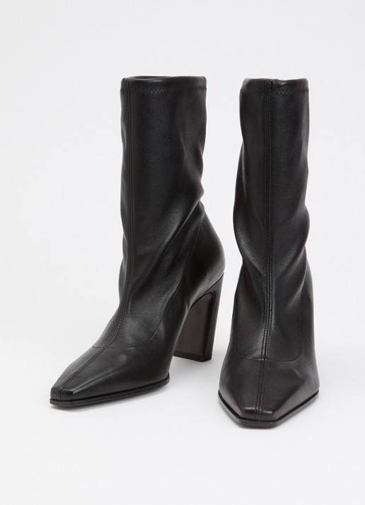 Stuart Weitzman Dames Stassi Stretch 85 enkellaarsje van leer in de kleur Zwart, maat: 38