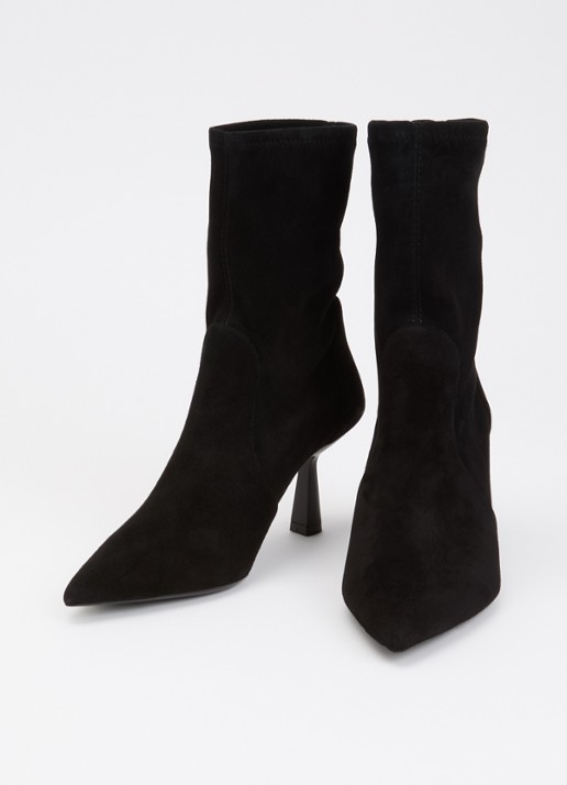 Stuart Weitzman Dames Stuart Supersculpt 75 laars van suède in de kleur Zwart, maat: 38