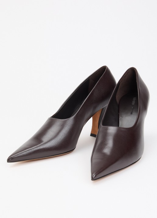 Khaite Dames Colleen pump van kalfsleer in de kleur Chocoladebruin, maat: 39