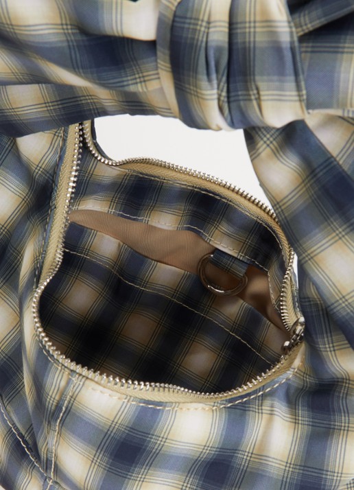 Damson Madder Dames Roo check tie schoudertas met ruitdessin in de kleur Groen, maat: ONE SIZE