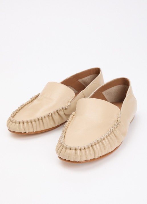 Flattered Dames Bon Bon mocassin van leer in de kleur Beige, maat: 41