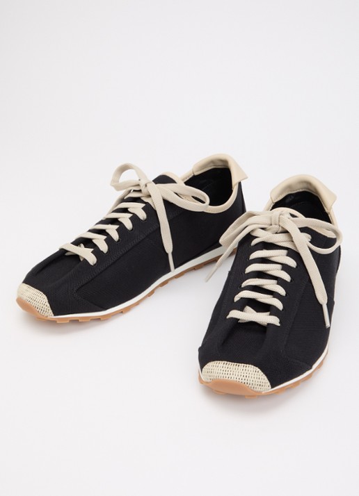 Jacquemus Heren Les Tennis sneaker van canvas met details van leer in de kleur Zwart, maat: 43