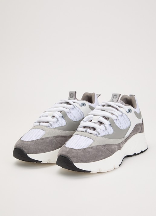 Cleens Heren Aero Runner sneaker met suède details in de kleur Grijs, maat: 46