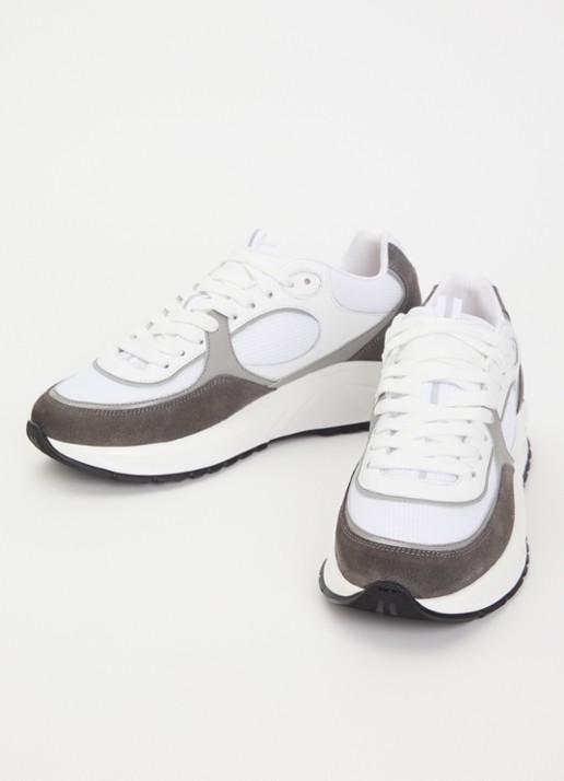 Cleens Heren Onesixty sneaker met suède details in de kleur Grijs, maat: 46