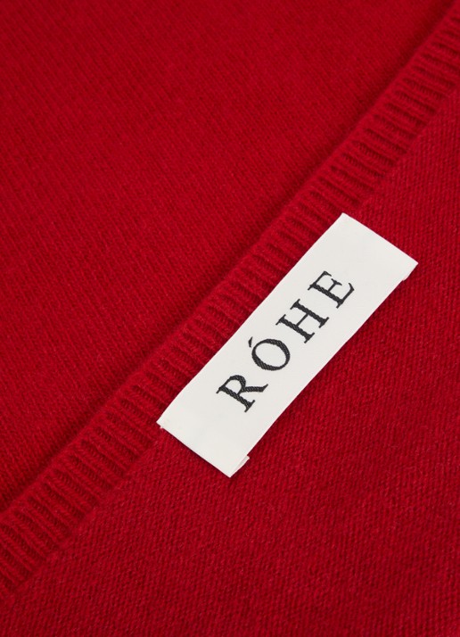 Róhe Dames Sjaal in kasjmierblend 100 x 45 cm in de kleur Rood, maat: One Size