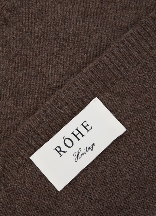 Róhe Dames Sjaal in kasjmierblend 100 x 45 cm in de kleur Bruin, maat: 1maat