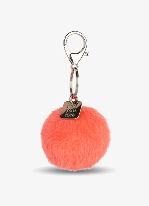 Bon Ton Toys Dames Smiley Fuzzy sleutelhanger in de kleur Roze, maat: 5,5 CM
