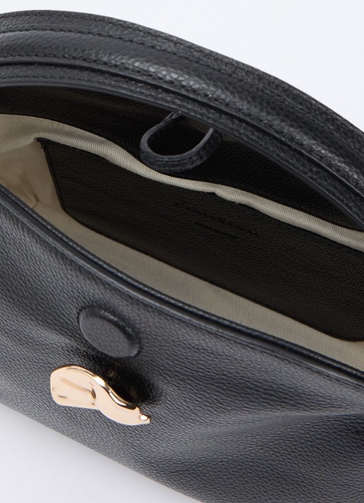 Flattered Dames Hanna Mini handtas van leer met afneembare schouderriem in de kleur Zwart, maat: 1SZ