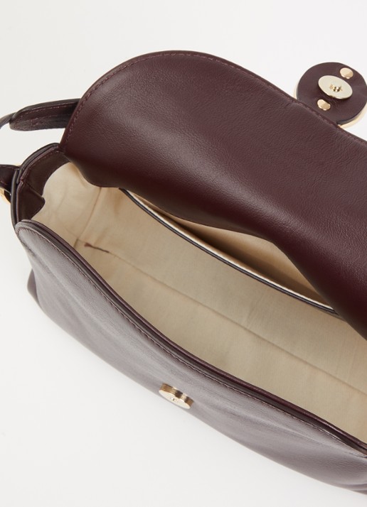 Flattered Dames Gaia Mini handtas van kalfsleer met afneembare schouderriem in de kleur Bordeauxrood, maat: 1SZ