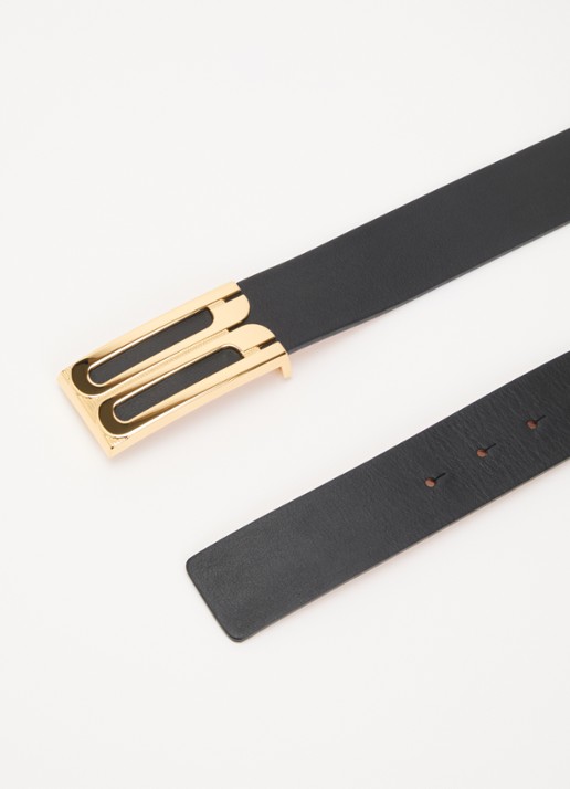 Victoria Beckham Dames Dorian Frame riem van leer in de kleur Zwart, maat: 80