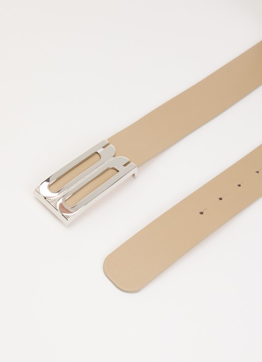 Victoria Beckham Dames Dorian Frame riem van leer in de kleur Beige, maat: 70