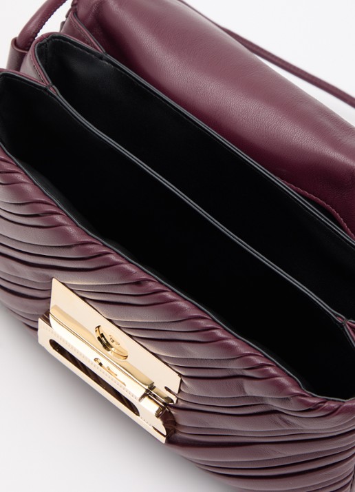 Victoria Beckham Dames Soft Dorian schoudertas van kalfsleer in de kleur Bordeauxrood, maat: ONE SIZE
