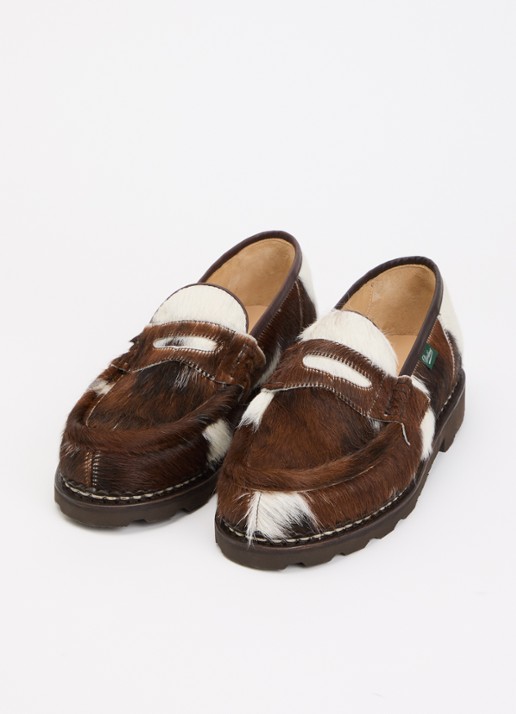 Paraboot Heren Reims loafer van leer met ponyhair in de kleur Roodbruin, maat: 46