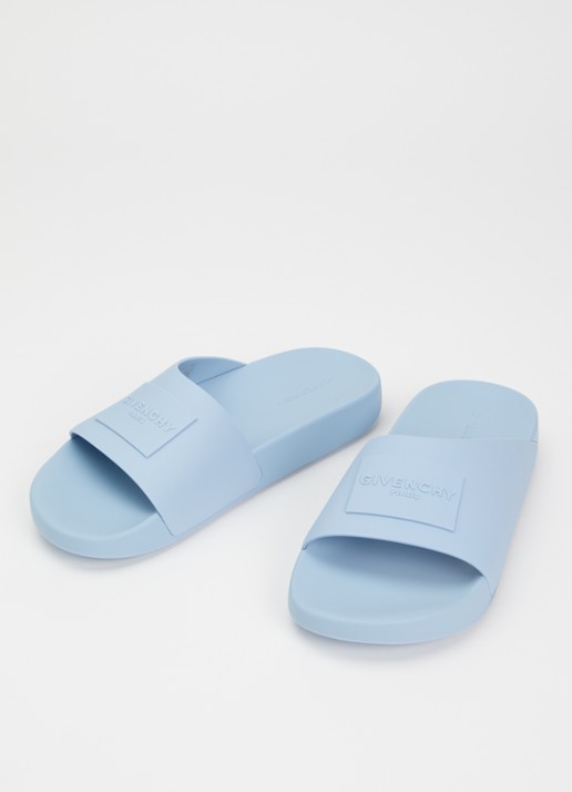 Givenchy Heren Slipper met logo in de kleur Lichtblauw, maat: 43