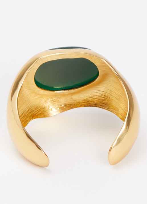 Moliane Dames Bali Green bangle verguld