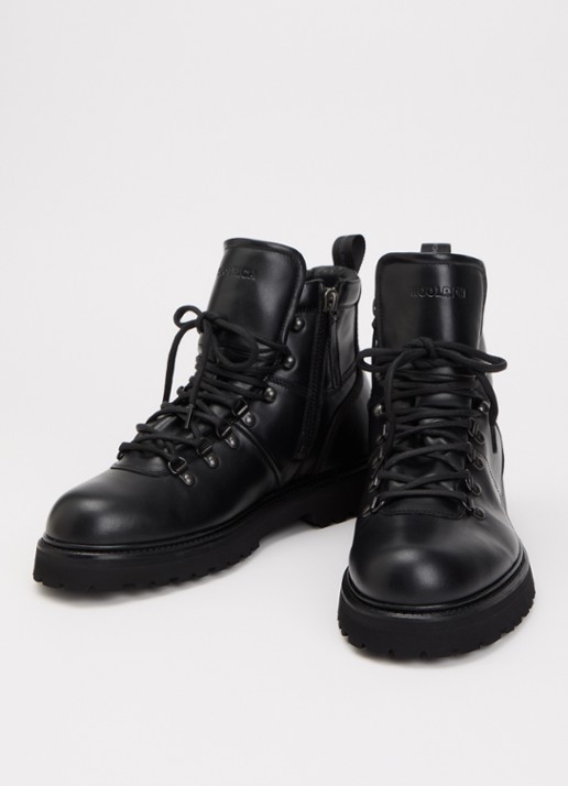 Woolrich Heren Veterboot van kalfsleer in de kleur Zwart, maat: 45