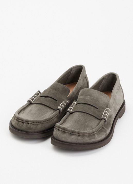 J.W. Anderson Heren Loafer mocassin van suède in de kleur Taupe, maat: 42