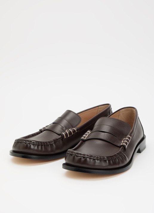 J.W. Anderson Heren Loafer van kalfsleer in de kleur Chocoladebruin, maat: 42