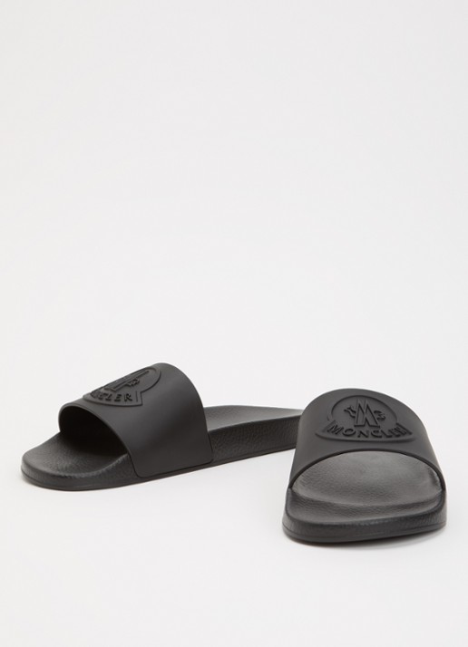 Moncler Heren Basile slipper met logo in de kleur Zwart, maat: 42