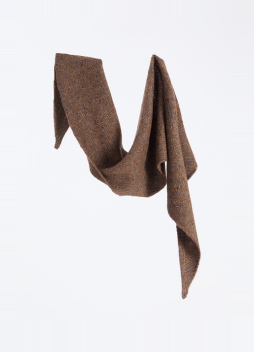 Fraas Dames Sjaal in scheerwolblend met strass 130 x 30 cm in de kleur Bruin, maat: 30/130