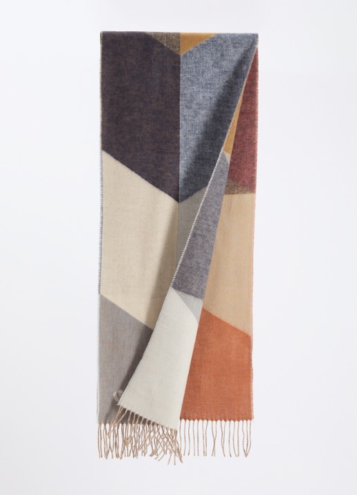 Fraas Dames Sjaal met print 180 x 35 cm in de kleur Grijs, maat: 35/200