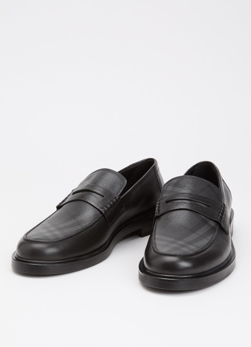 Burberry Heren Pembroke loafer van kalfsleer in de kleur Zwart, maat: 45