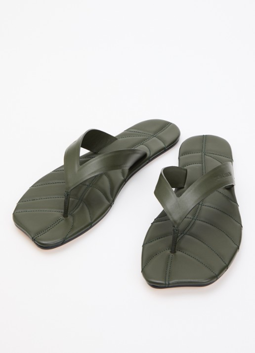 J.W. Anderson Dames Slipper van kalfsleer in de kleur Bronsgroen, maat: 41