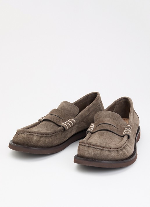 J.W. Anderson Dames Loafer van suède in de kleur Taupe, maat: 41