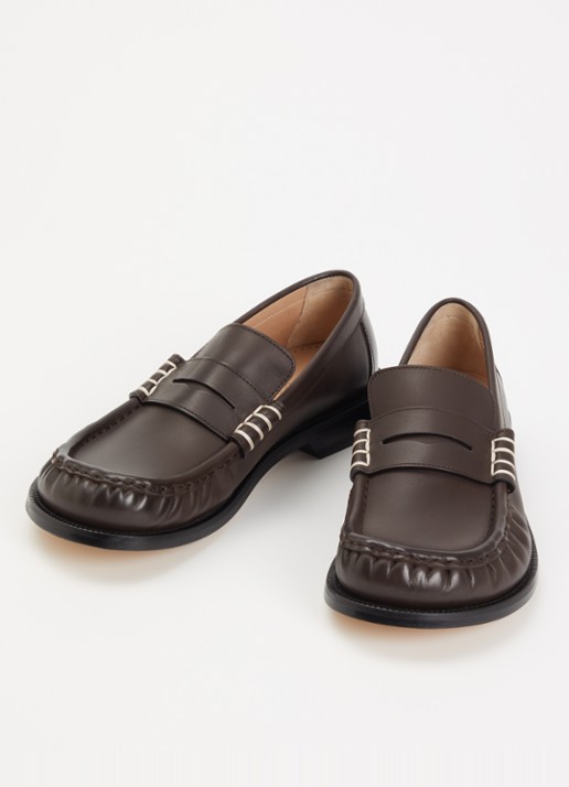 J.W. Anderson Dames Loafer van kalfsleer in de kleur Donkerbruin, maat: 38
