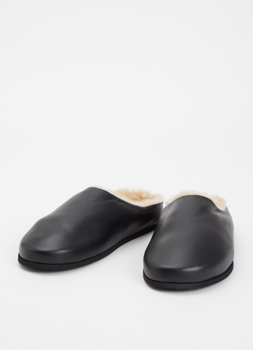 Dear Frances Dames Vico muiltje van leer met schapenvacht in de kleur Zwart, maat: 38