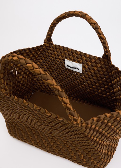 Marrea Dames Medium handtas met gevlochten details in de kleur Camel, maat: OS