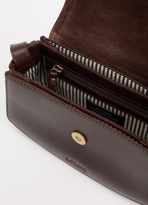 O My Bag Dames Kendalini crossbodytas van leer met verstelbare schouderriem in de kleur Bruin, maat: 1SZ