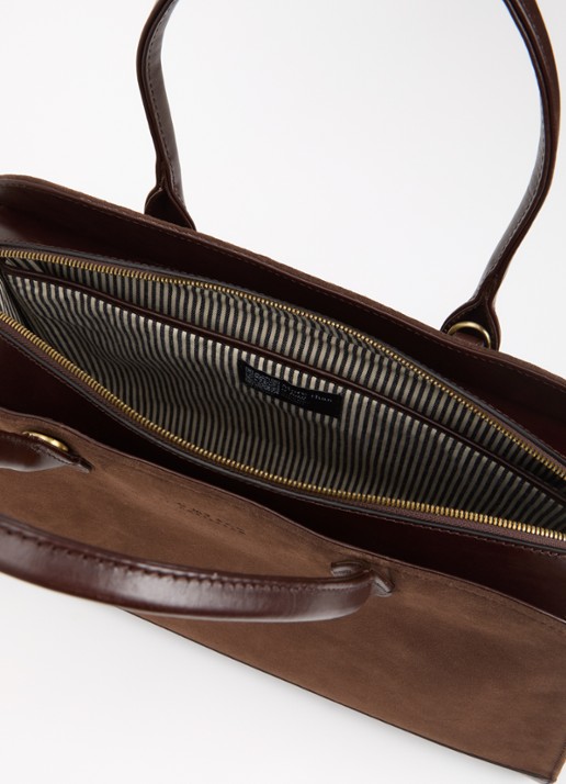 O My Bag Dames Alma schoudertas van suéde met afneembare schouderriem in de kleur Chocoladebruin, maat: 1SZ