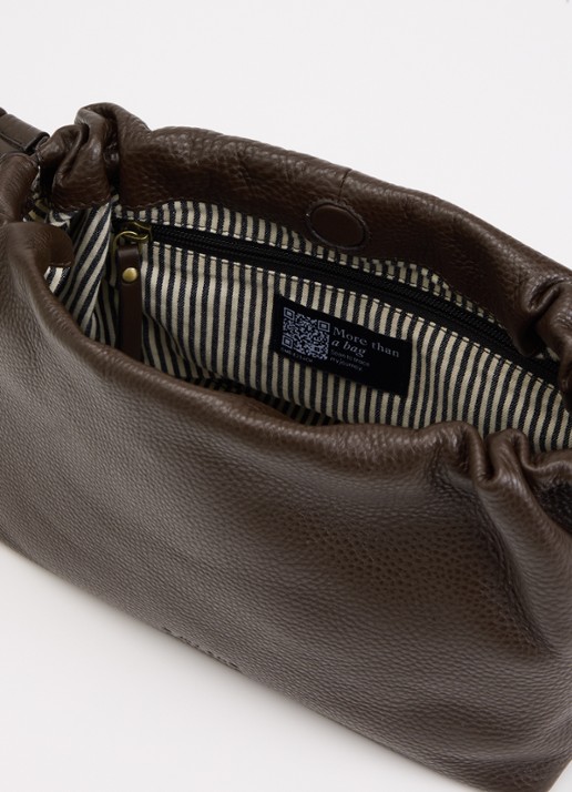 O My Bag Dames Kiki Midi handtas van leer met afneembare schouderriem in de kleur Chocoladebruin, maat: 1MAAT