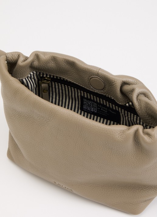 O My Bag Dames Kiki Mini handtas van leer met afneembare schouderriem in de kleur Taupe, maat: 1MAAT
