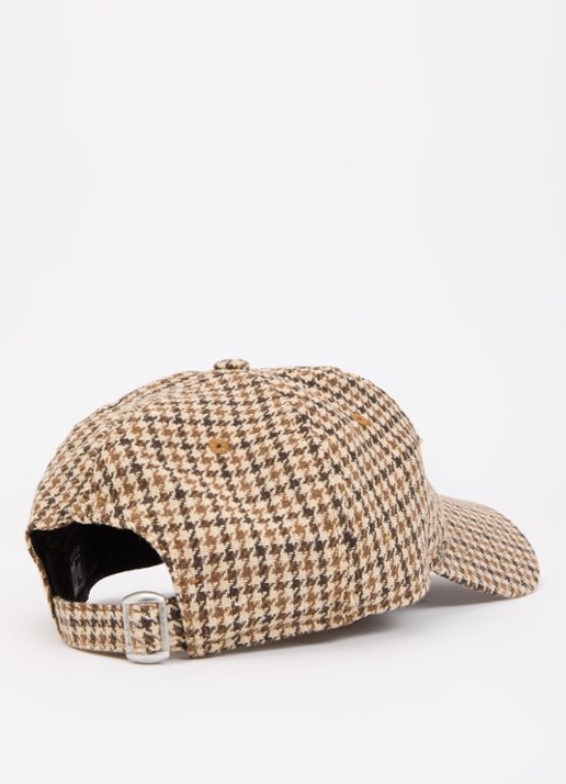 New Era Heren Pet met pied-de-poule dessin en New York Yankees borduring in de kleur Lichtbruin, maat: One Size