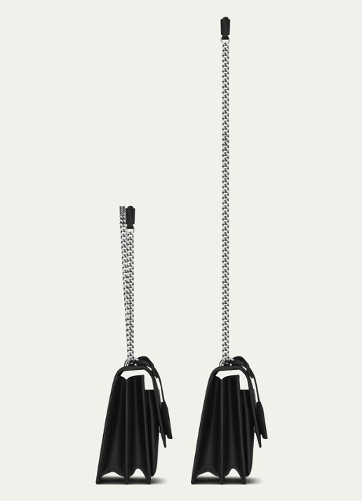 Saint Laurent Dames Sunset Medium schoudertas van kalfsleer in de kleur Zwart