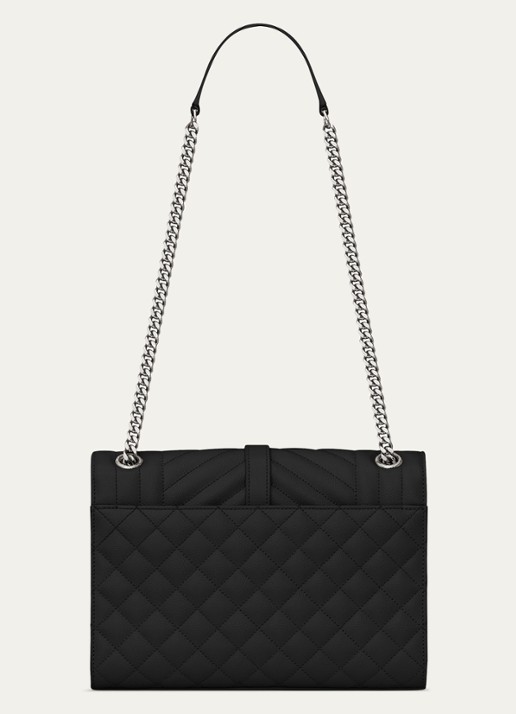Saint Laurent Dames Envelope Medium schoudertas van kalfsleer in de kleur Zwart