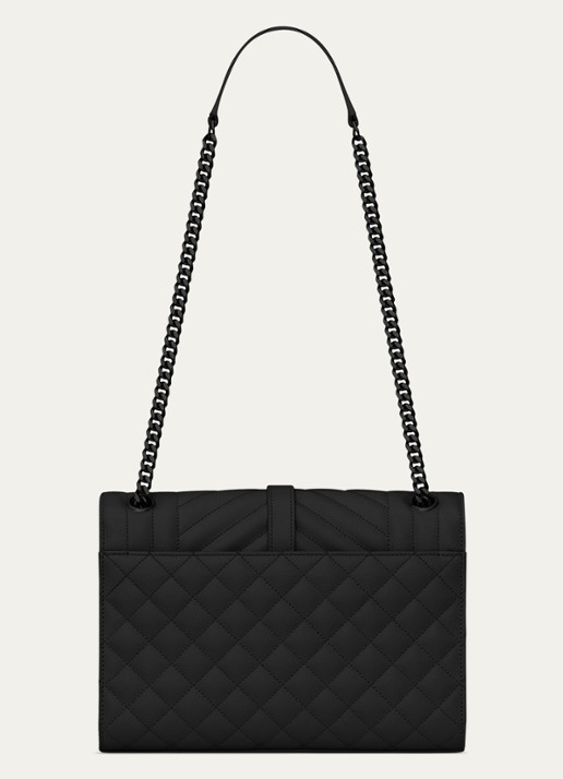 Saint Laurent Dames Envelope Medium schoudertas van kalfsleer in de kleur Zwart