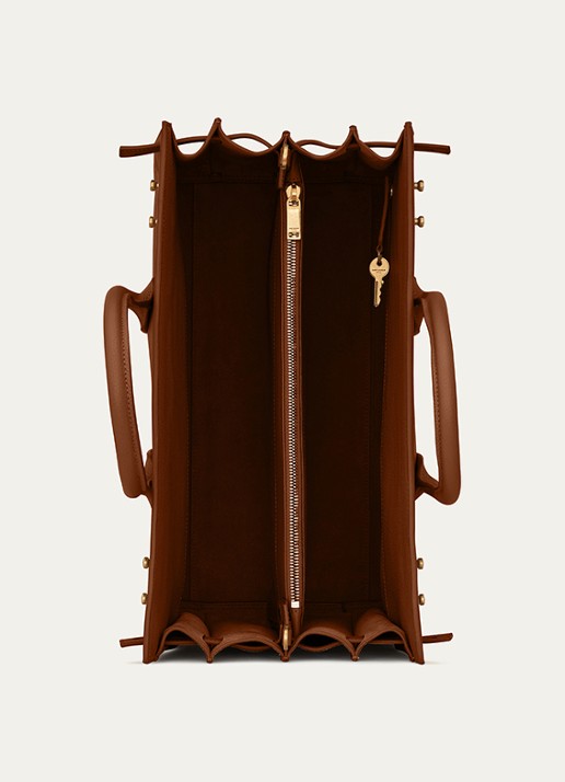 Saint Laurent Dames Supple Sac De Jour Medium handtas van kalfsleer in de kleur Bruin
