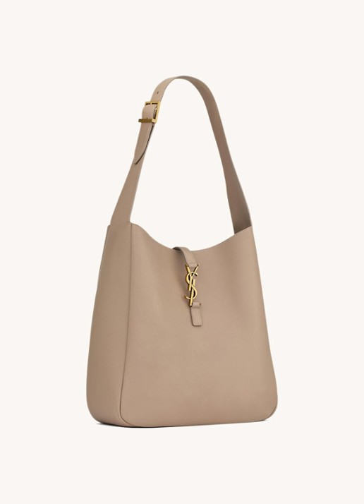 Saint Laurent Dames Le 5 À 7 Large schoudertas van kalfsleer in de kleur Donkerbeige