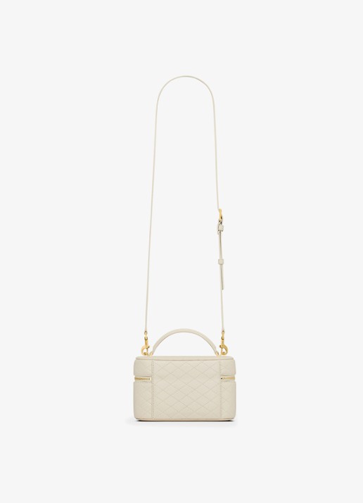Saint Laurent Dames Gaby Vanity Mini handtas van lamsleer in de kleur Gebroken wit