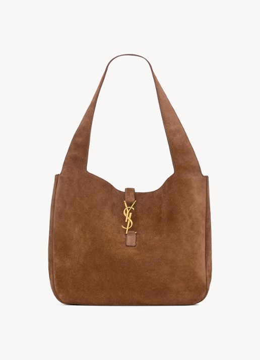 Saint Laurent Dames Le 5 À 7 Bea shopper van kalfssuède in de kleur Bruin
