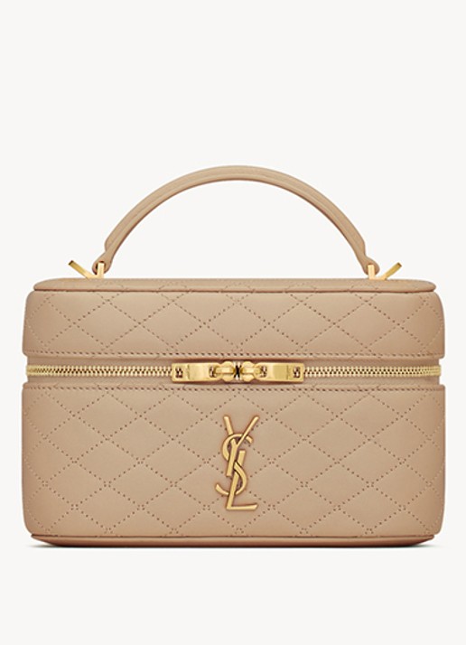 Saint Laurent Dames Gaby Vanity handtas van lamsleer in de kleur Beige