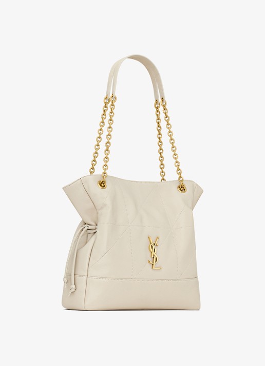 Saint Laurent Dames Jamie Small shopper van lamsleer in de kleur Gebroken wit