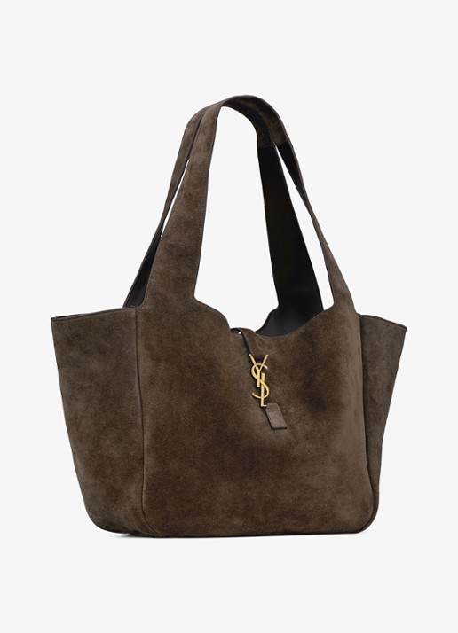 Saint Laurent Dames Le 5 À 7 Bea shopper van kalfssuède in de kleur Donkerbruin